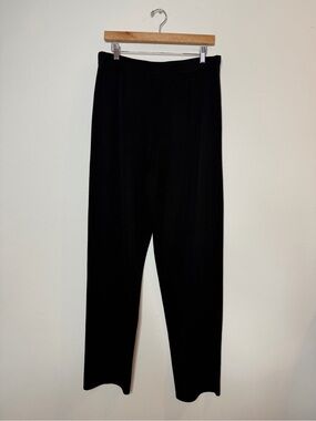 Exclusively Misook Nancy Acrylic Knit Pull On Pants Straight Leg in black